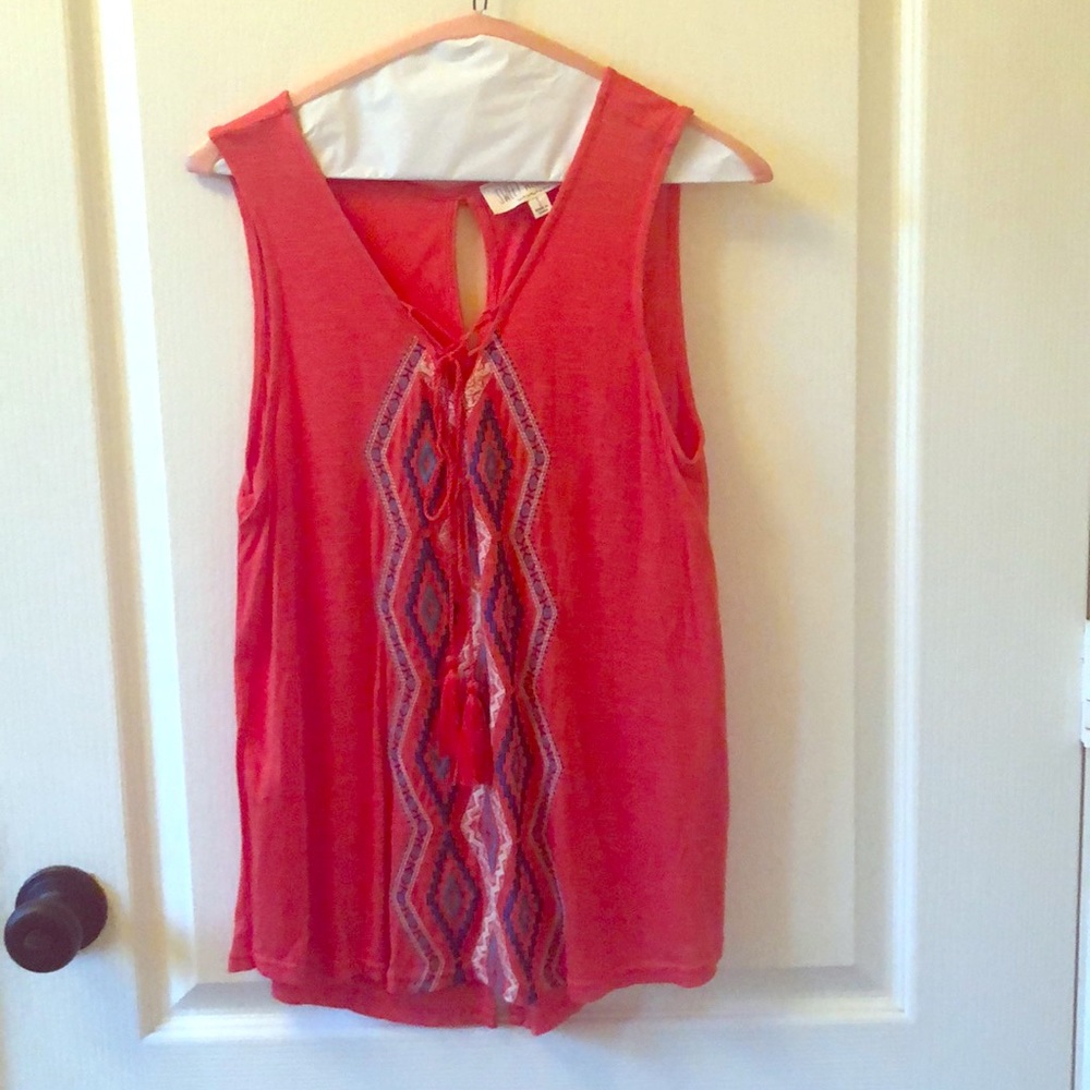 Orange sleeveless top